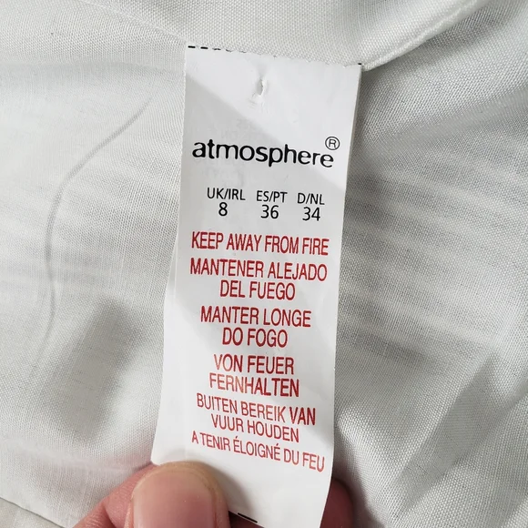 Atmosphere Grey and White Stripe Trench Coat Size 2-4 - Picture 10 of 16